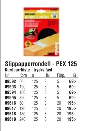 Slippapperrondell - PEX 125