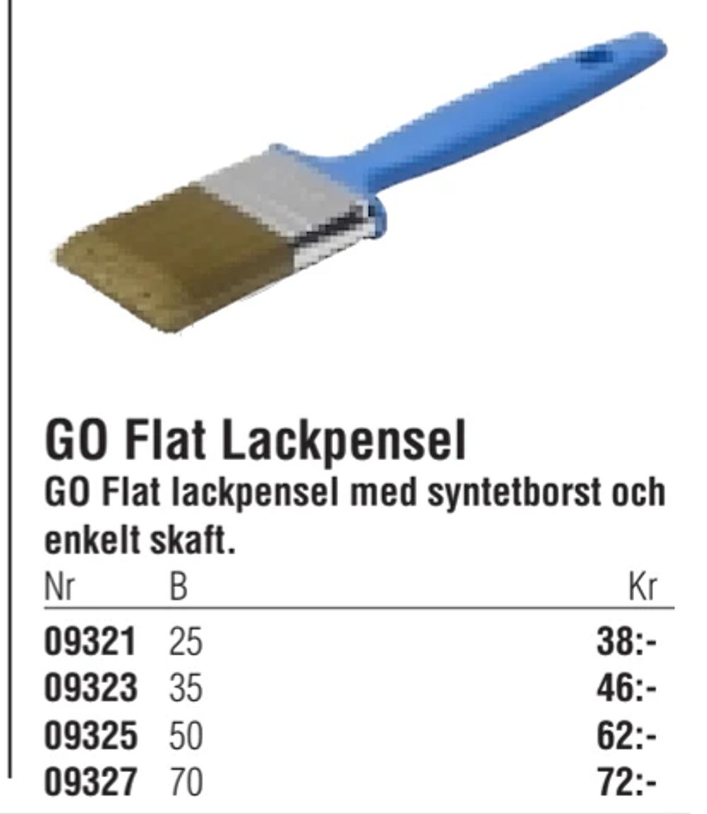 Erbjudanden på GO Flat Lackpensel från Erlandsons Brygga för 38 kr