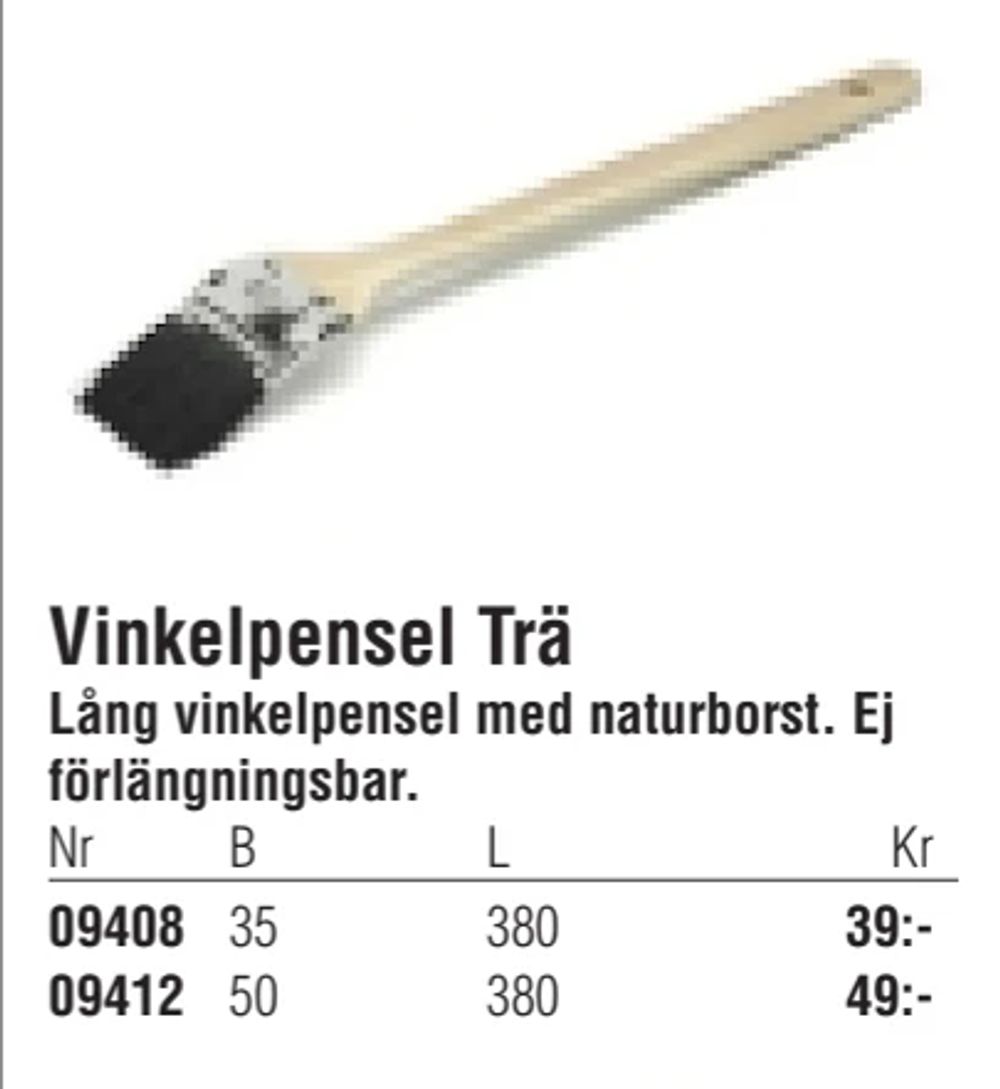 Erbjudanden på Vinkelpensel Trä från Erlandsons Brygga för 39 kr
