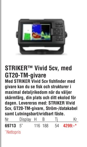 STRIKER™ Vivid 5cv, med GT20-TM-givare
