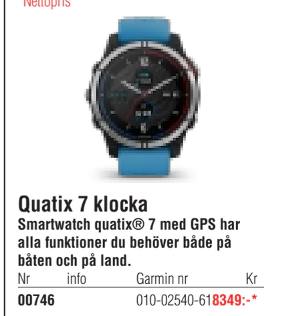 Erbjudanden på Quatix 7 klocka från Erlandsons Brygga för 8 349 kr