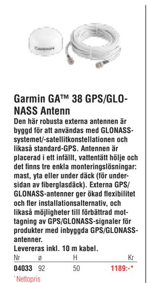 Garmin GA™ 38 GPS/GLONASS Antenn