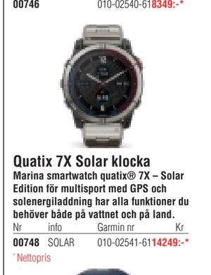 Quatix 7X Solar klocka