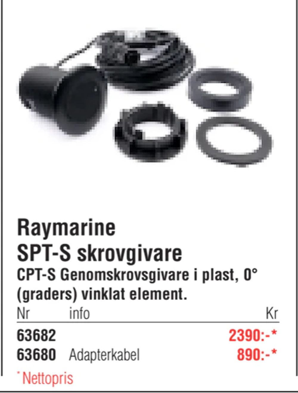 Erbjudanden på Raymarine SPT-S skrovgivare från Erlandsons Brygga för 890 kr