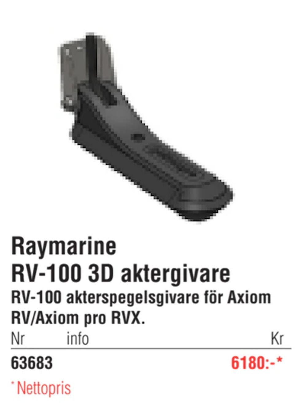 Erbjudanden på Raymarine RV-100 3D aktergivare från Erlandsons Brygga för 6 180 kr