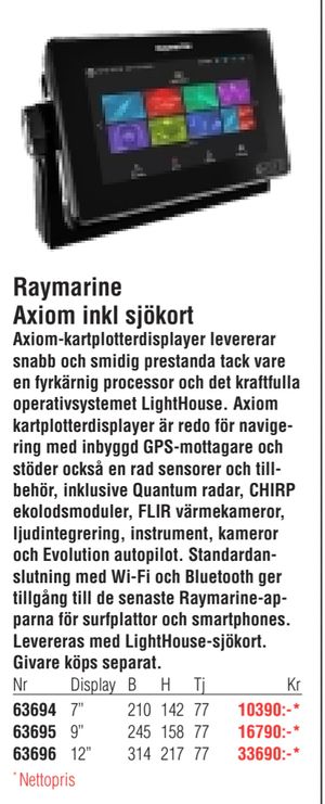 Raymarine Axiom inkl sjökort