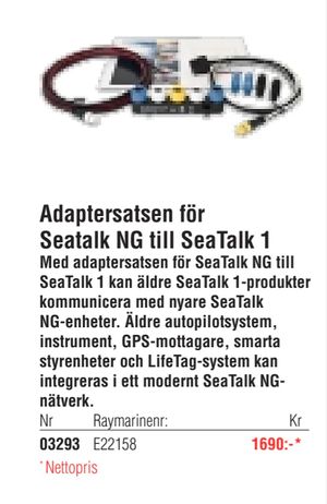 Adaptersatsen för Seatalk NG till SeaTalk 1