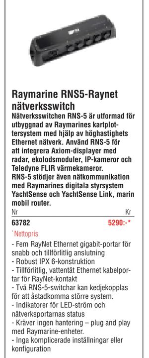 Raymarine RNS5-Raynet nätverksswitch