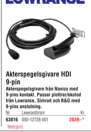 Akterspegelsgivare HDI 9-pin