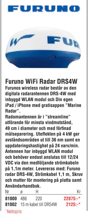 Furuno WiFi Radar DRS4W