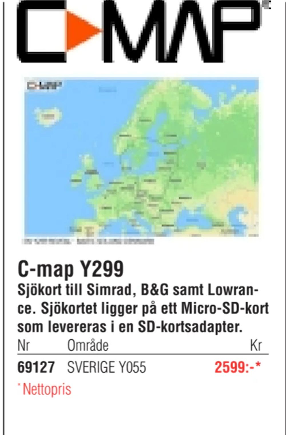 Erbjudanden på C-map Y299 från Erlandsons Brygga för 2 599 kr