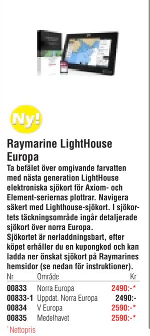 Raymarine LightHouse Europa