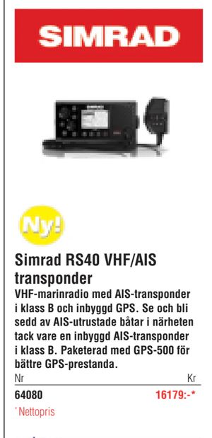 Simrad RS40 VHF/AIS transponder