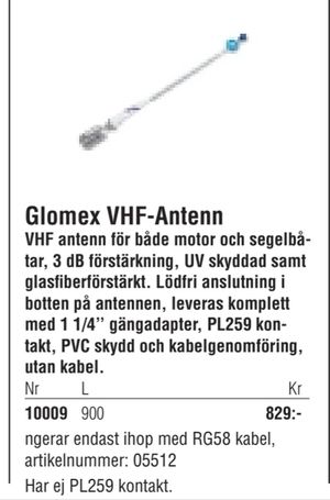 Glomex VHF-Antenn