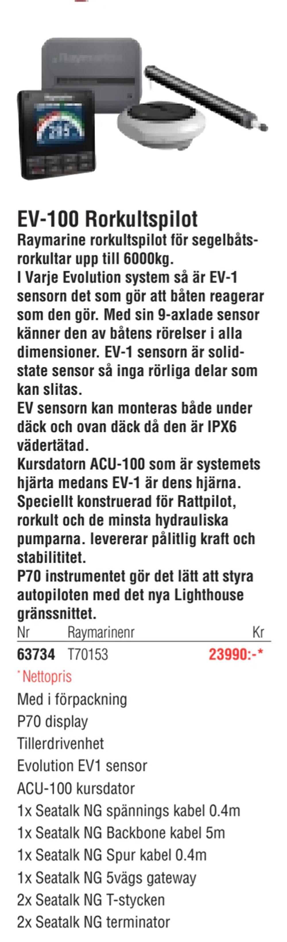 Erbjudanden på EV-100 Rorkultspilot från Erlandsons Brygga för 23 990 kr