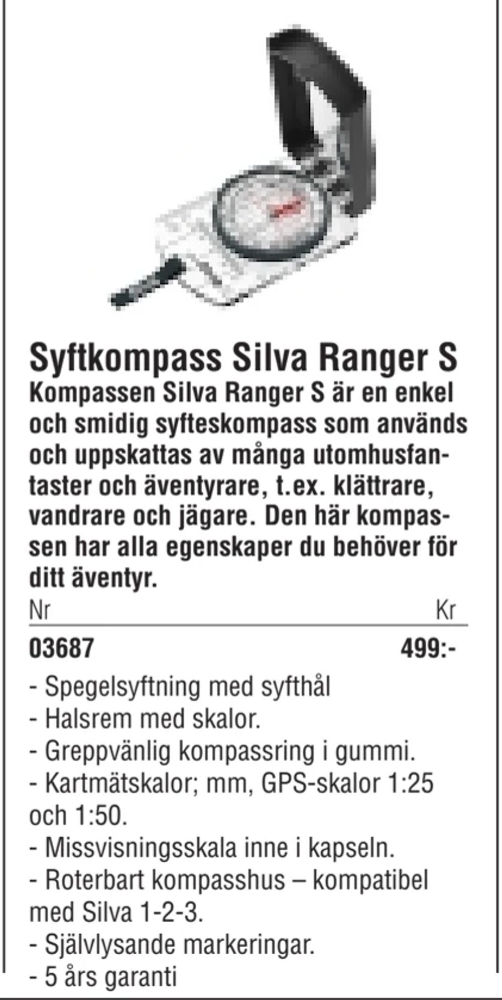 Erbjudanden på Syftkompass Silva Ranger S från Erlandsons Brygga för 499 kr