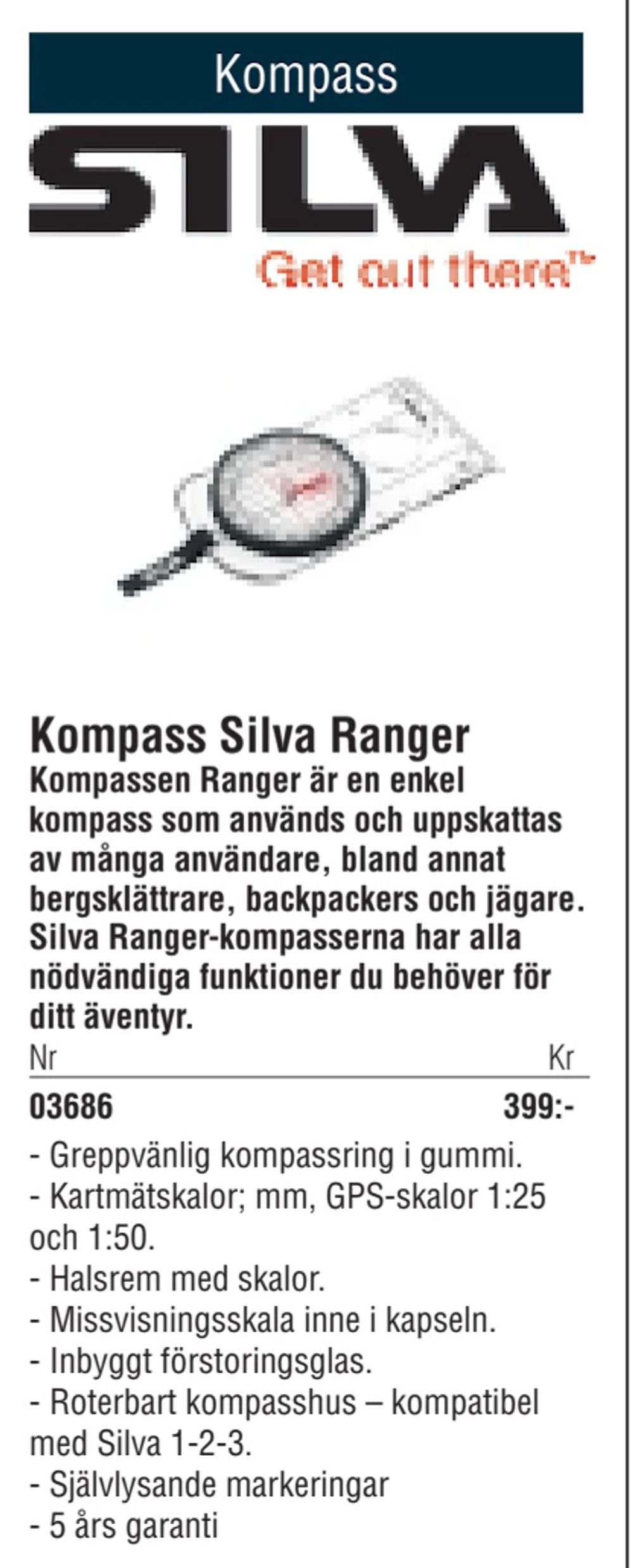 Erbjudanden på Kompass Silva Ranger från Erlandsons Brygga för 399 kr
