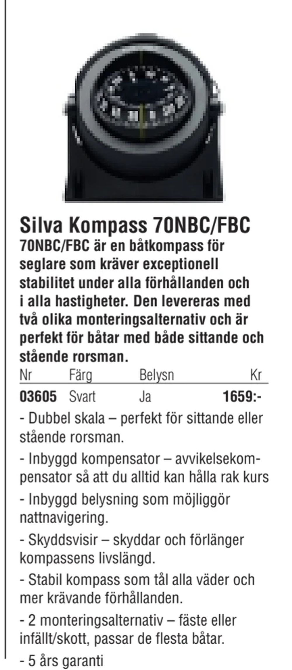 Erbjudanden på Silva Kompass 70NBC/FBC från Erlandsons Brygga för 1 659 kr