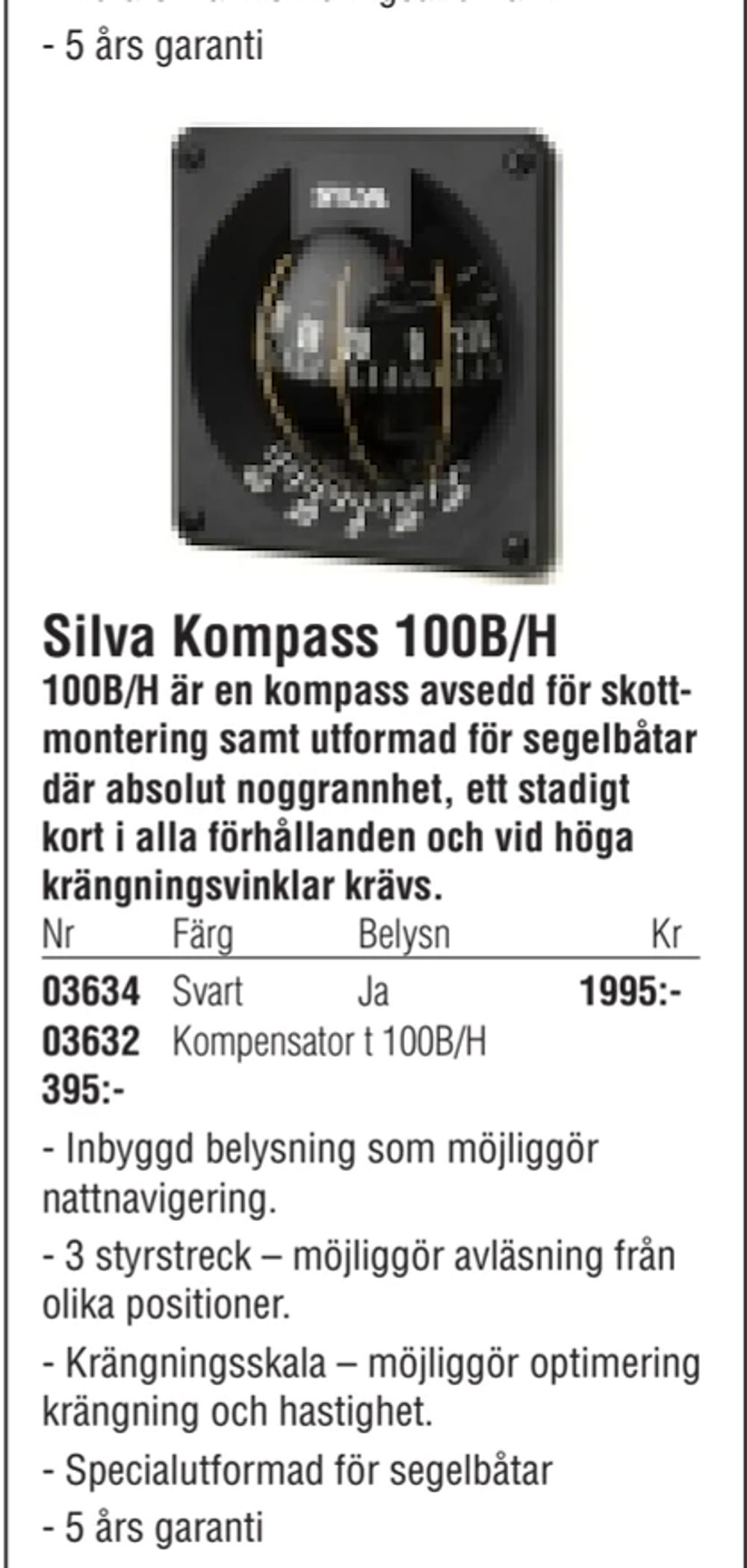 Erbjudanden på Silva Kompass 100B/H från Erlandsons Brygga för 1 995 kr