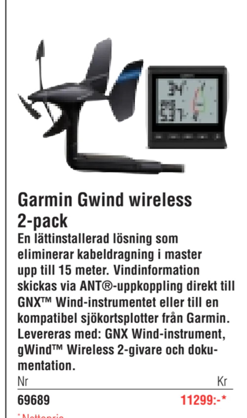 Erbjudanden på Garmin Gwind wireless 2-pack från Erlandsons Brygga för 11 299 kr