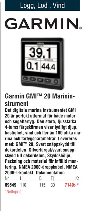 Garmin GMI™ 20 Marininstrument
