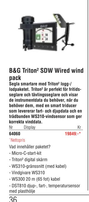 B&G Triton² SDW Wired wind pack