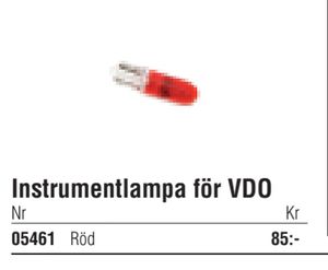 Instrumentlampa för VDO