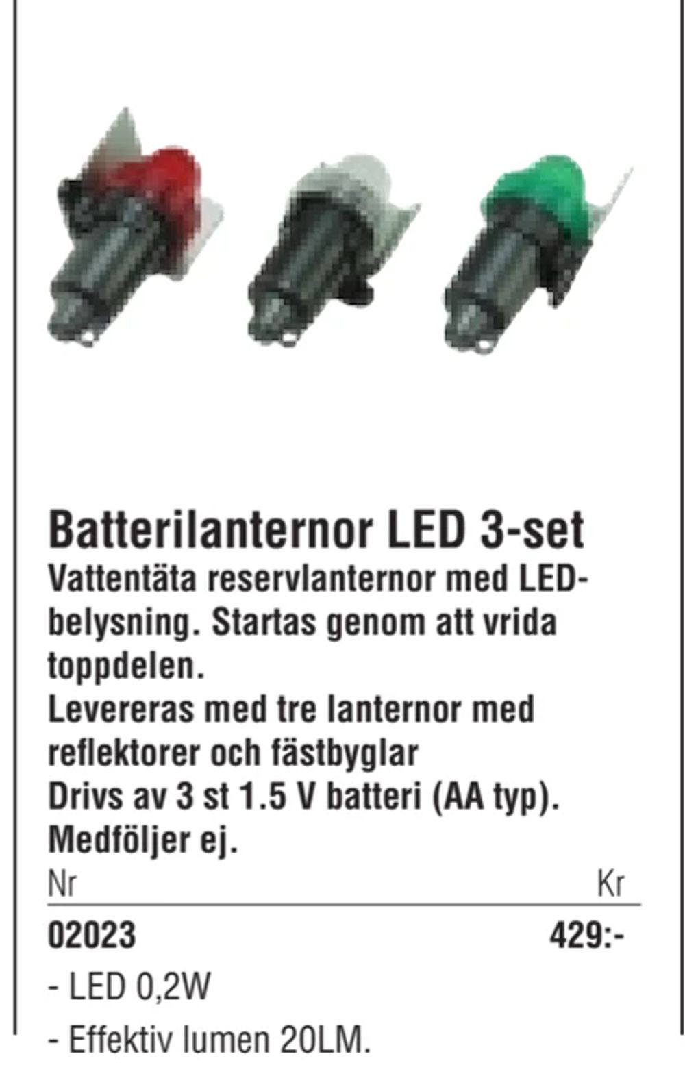 Erbjudanden på Batterilanternor LED 3-set från Erlandsons Brygga för 429 kr