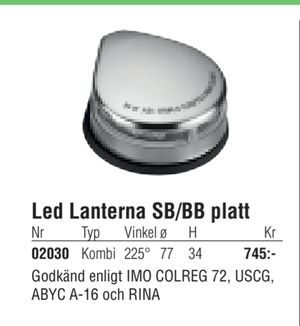 Led Lanterna SB/BB platt