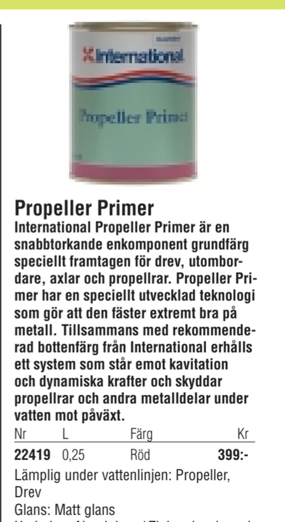 Erbjudanden på Propeller Primer från Erlandsons Brygga för 399 kr