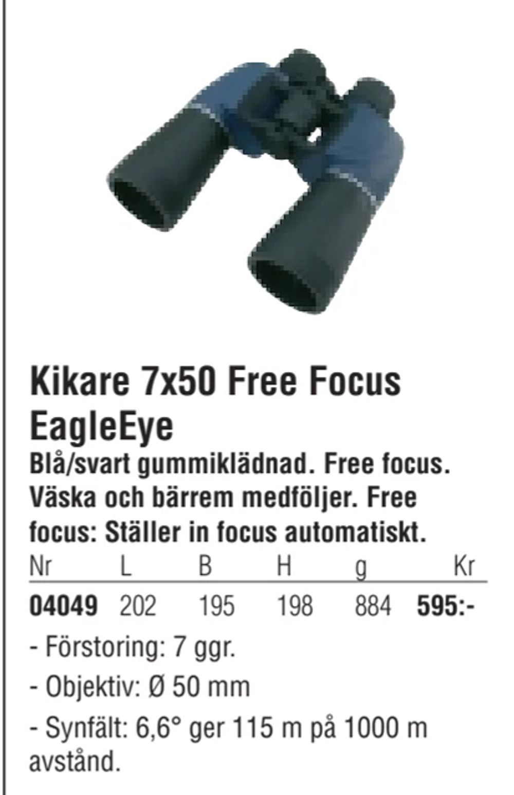 Erbjudanden på Kikare 7x50 Free Focus EagleEye från Erlandsons Brygga för 595 kr