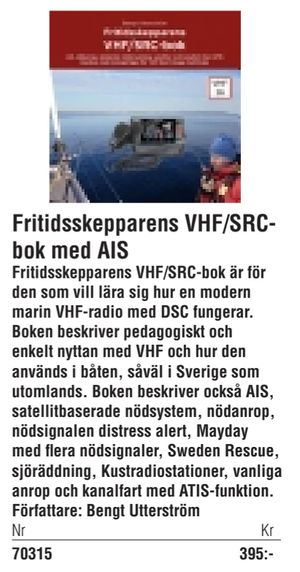 Fritidsskepparens VHF/SRCbok med AIS
