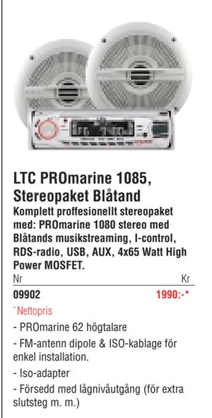 LTC PROmarine 1085, Stereopaket Blåtand
