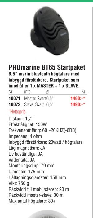 PROmarine BT65 Startpaket