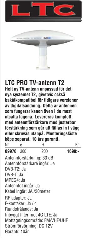 LTC PRO TV-antenn T2