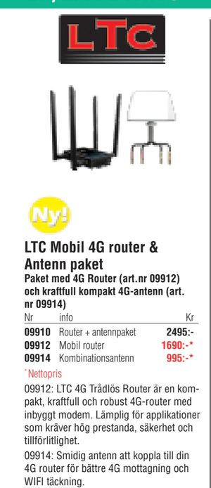 LTC Mobil 4G router & Antenn paket