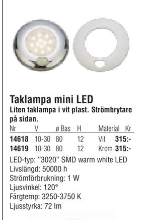 Taklampa mini LED