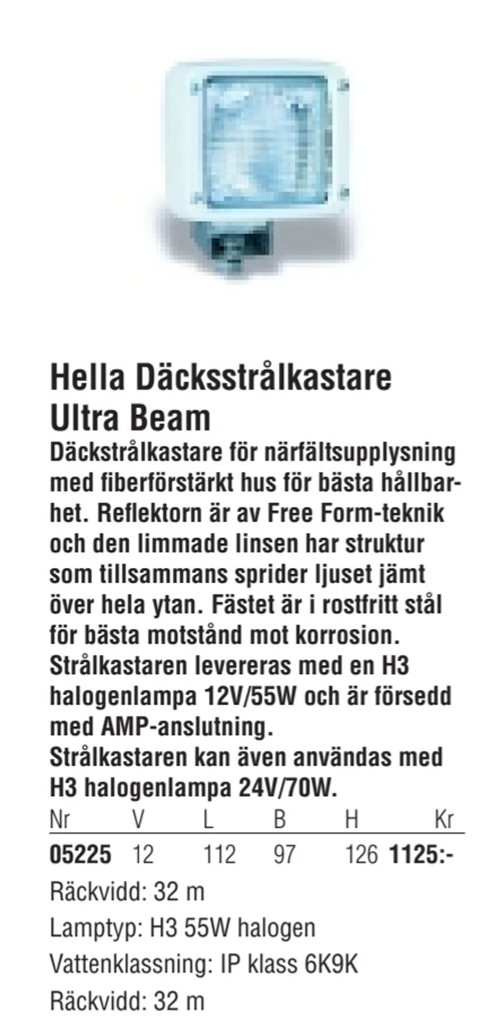 Erbjudanden på Hella Däcksstrålkastare Ultra Beam från Erlandsons Brygga för 1 125 kr