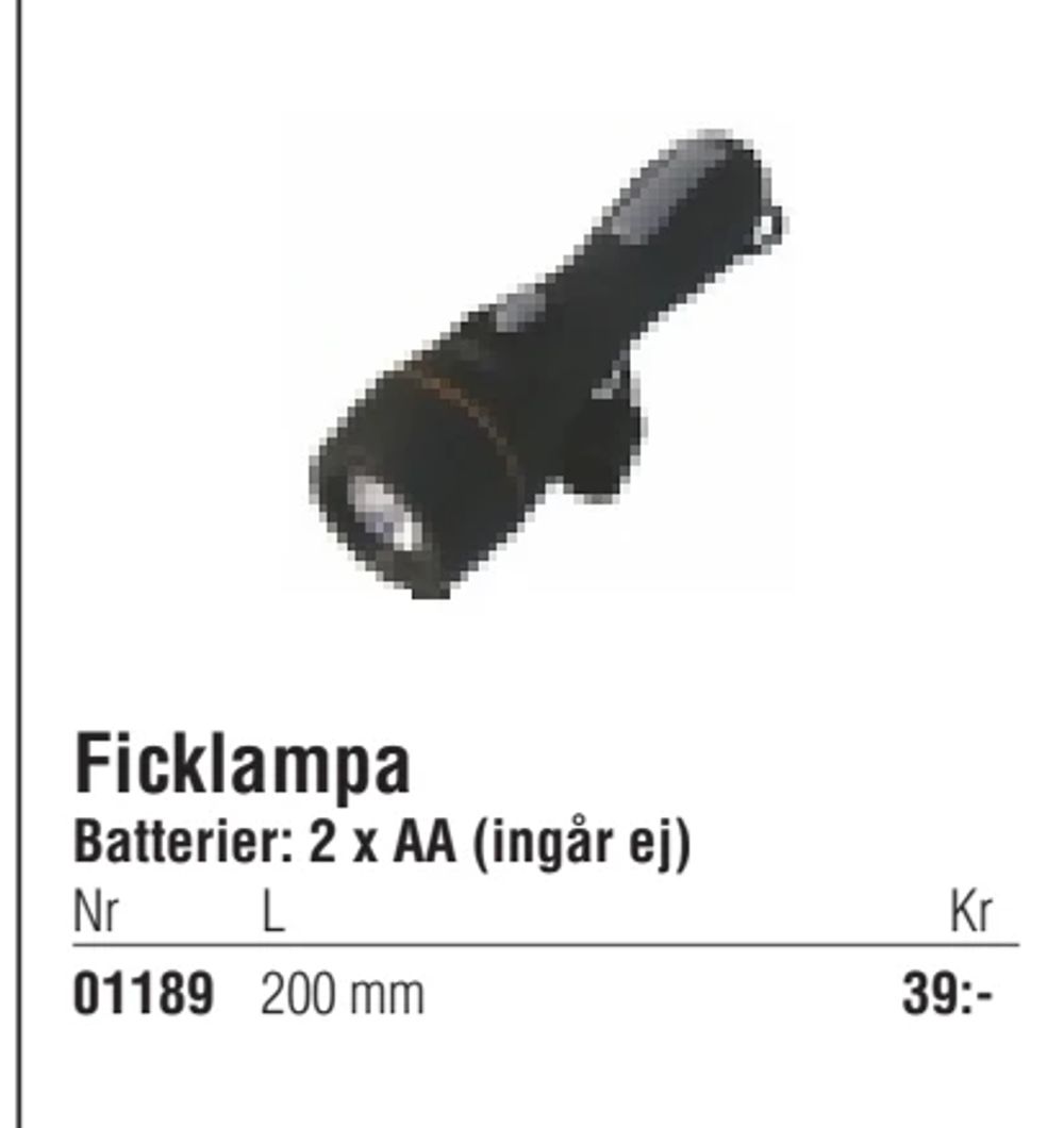 Erbjudanden på Ficklampa från Erlandsons Brygga för 39 kr