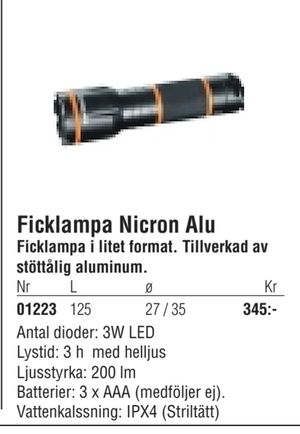 Ficklampa Nicron Alu