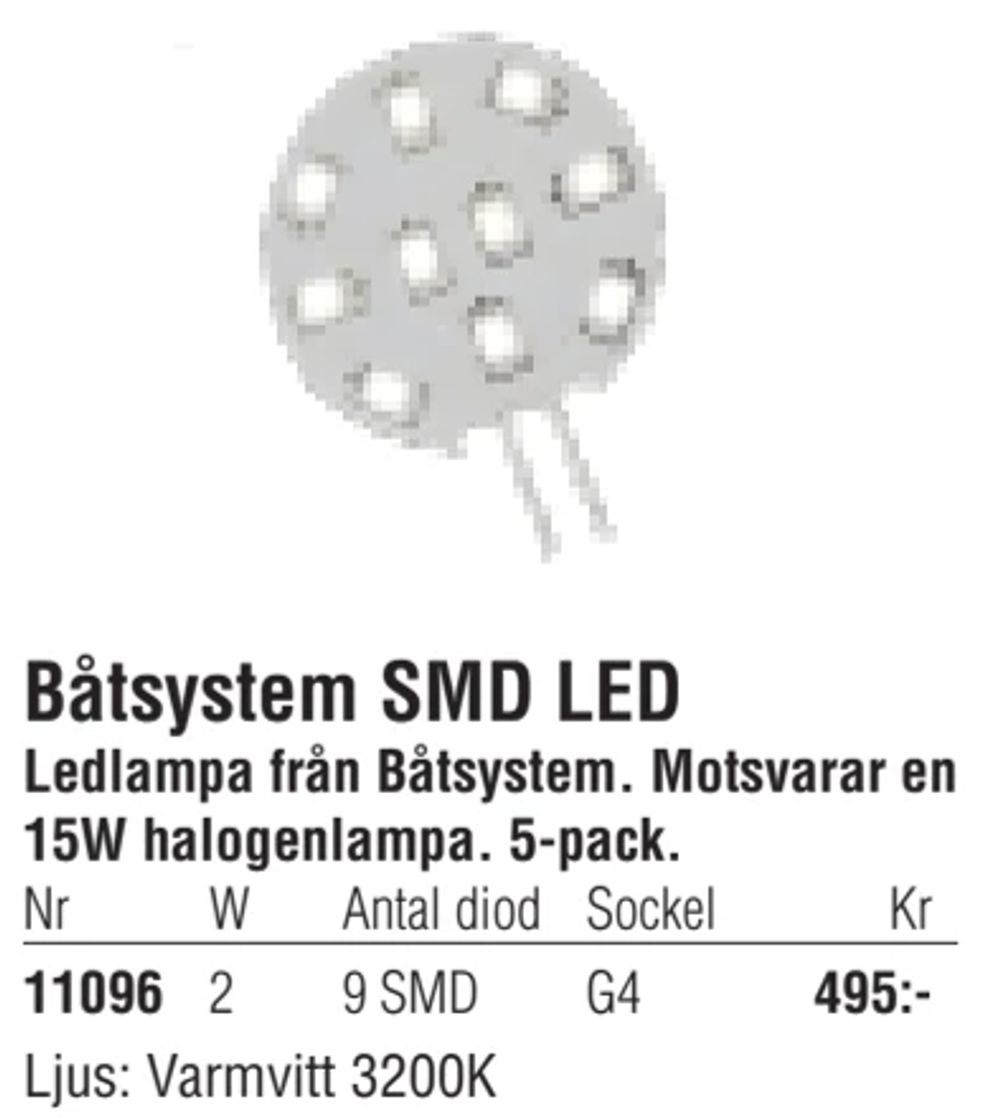 Erbjudanden på Båtsystem SMD LED från Erlandsons Brygga för 495 kr