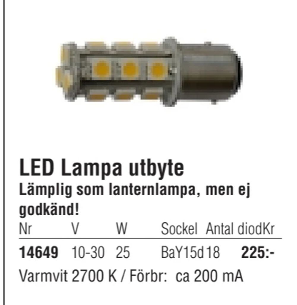 Erbjudanden på LED Lampa utbyte från Erlandsons Brygga för 225 kr
