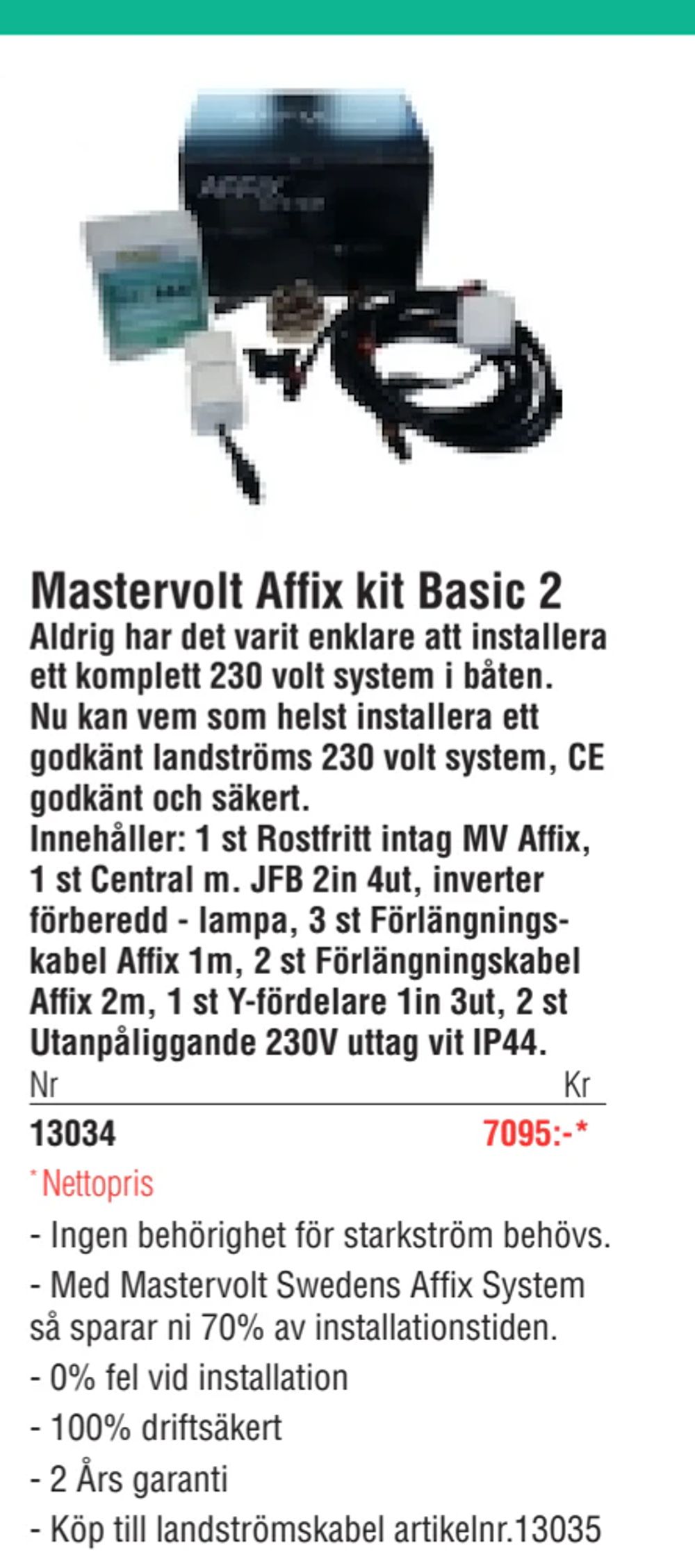 Erbjudanden på Mastervolt Affix kit Basic 2 från Erlandsons Brygga för 7 095 kr