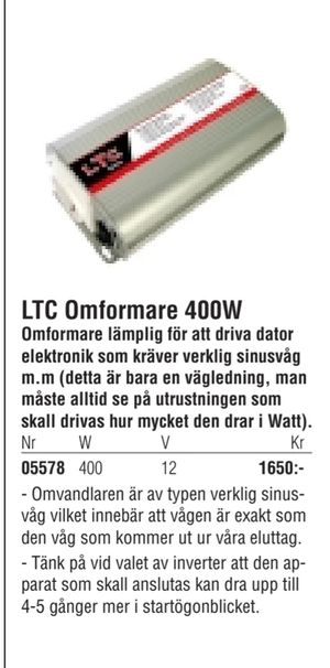 LTC Omformare 400W
