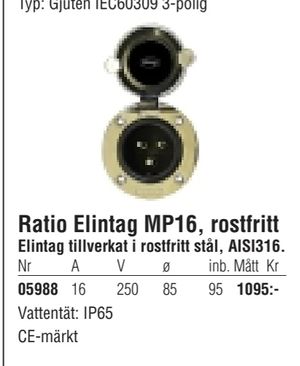 Ratio Elintag MP16, rostfritt