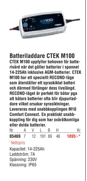 Batteriladdare CTEK M100