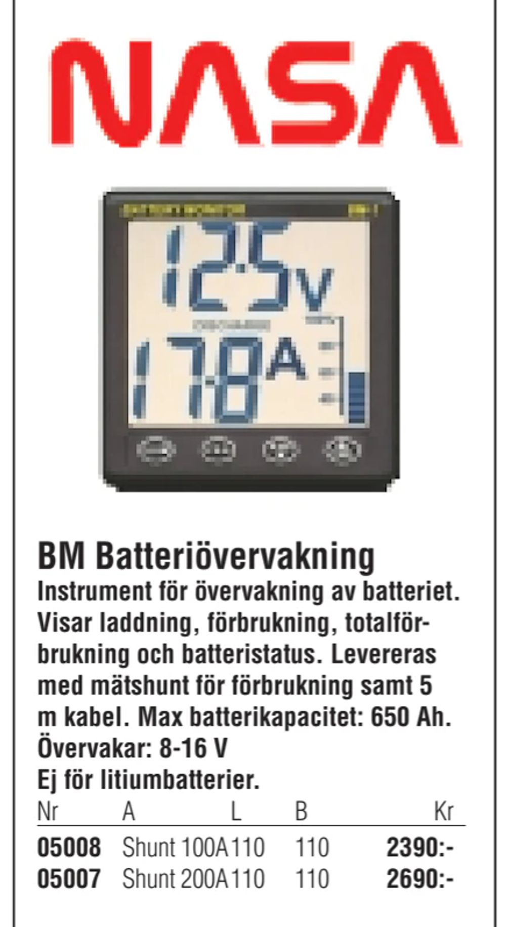 Erbjudanden på BM Batteriövervakning från Erlandsons Brygga för 2 390 kr