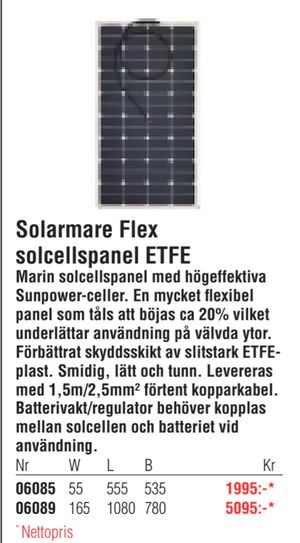Solarmare Flex solcellspanel ETFE