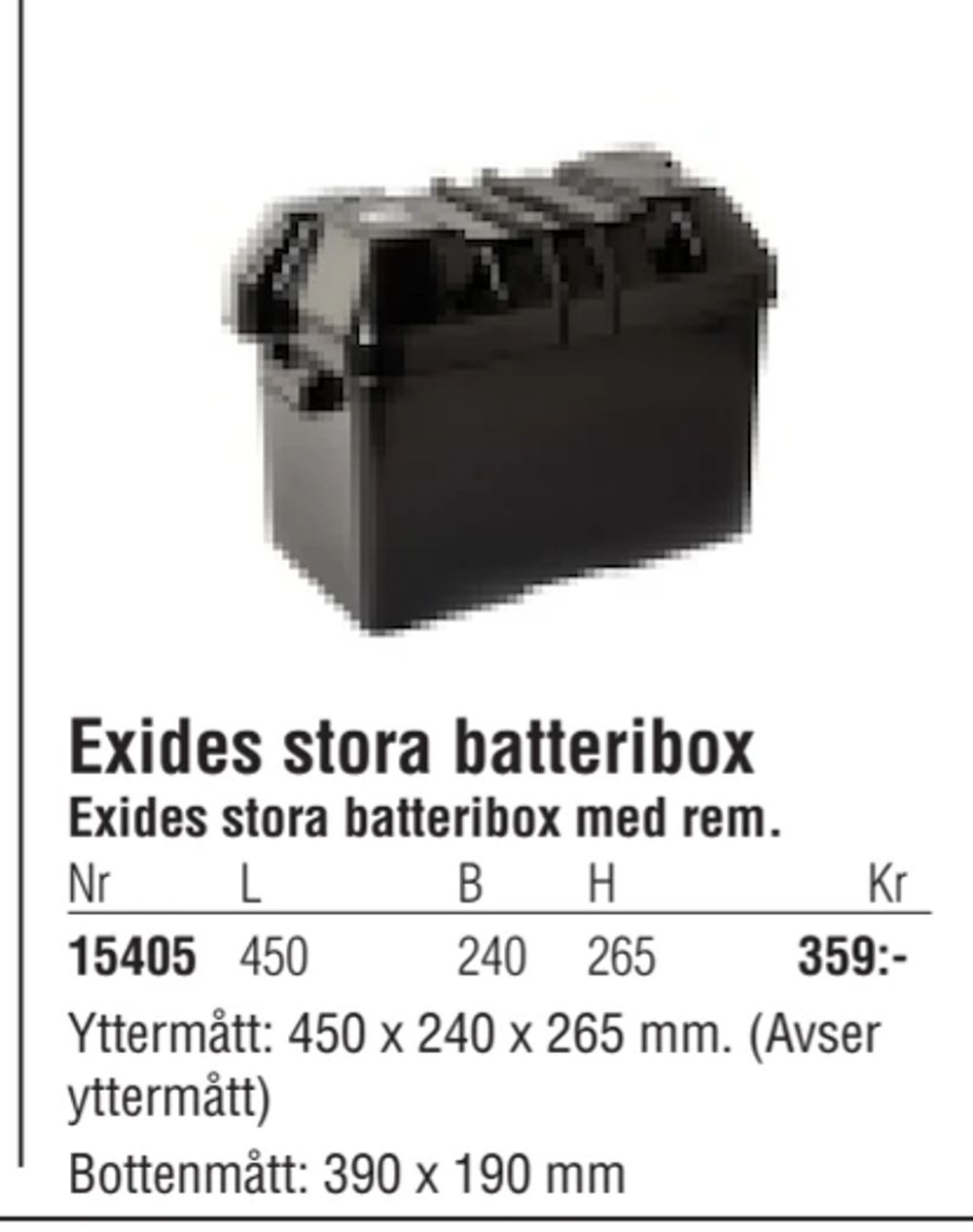 Erbjudanden på Exides stora batteribox från Erlandsons Brygga för 359 kr