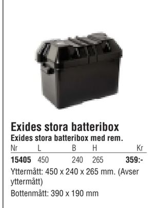 Exides stora batteribox